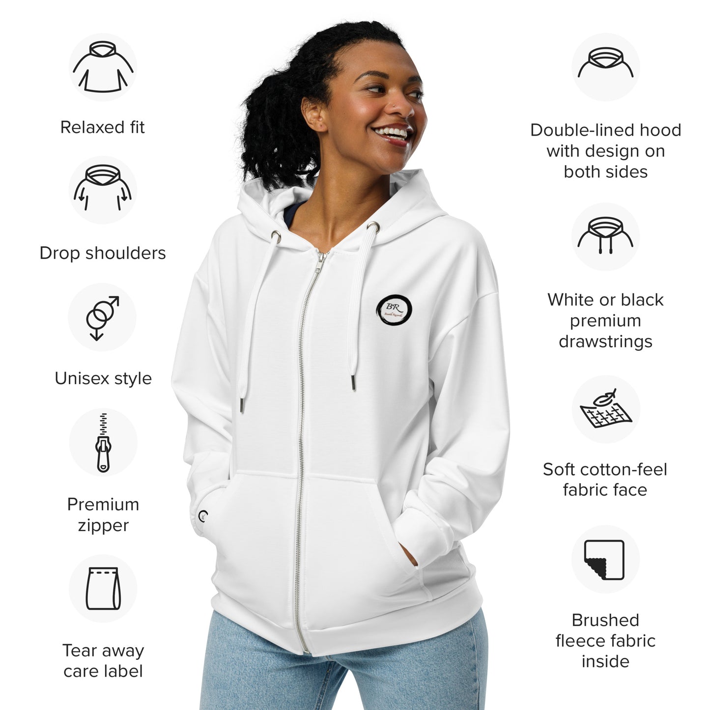 Unisex eco zip hoodie